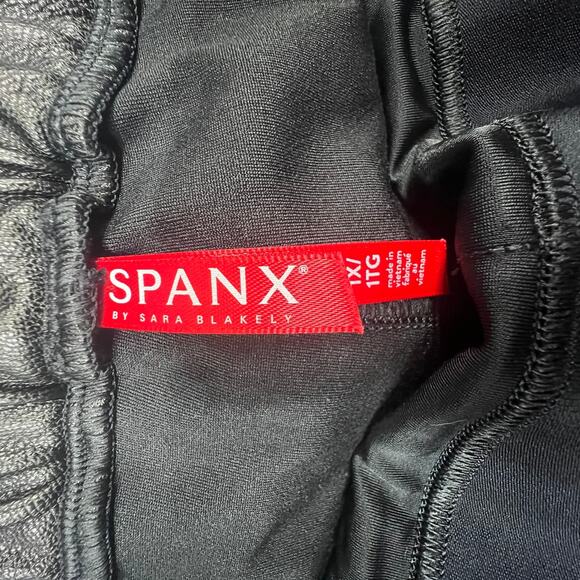 Spanx Pants Size 1X Black Faux Leather Jogger High-Rise Stretch Athleisure - Picture 10 of 12